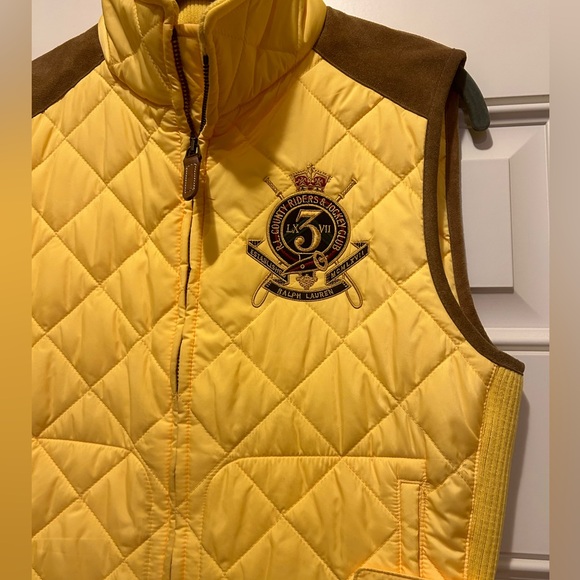 Ralph Lauren Sport Quilted Vest with Crest and Suede Details - Picture 2 of 4